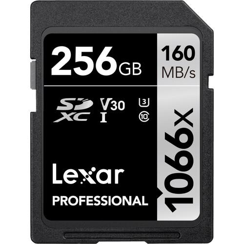 Lexar Professional 1066X V30 256GB 160MB/s Read & 120MB/s Write Silver Series SD Card