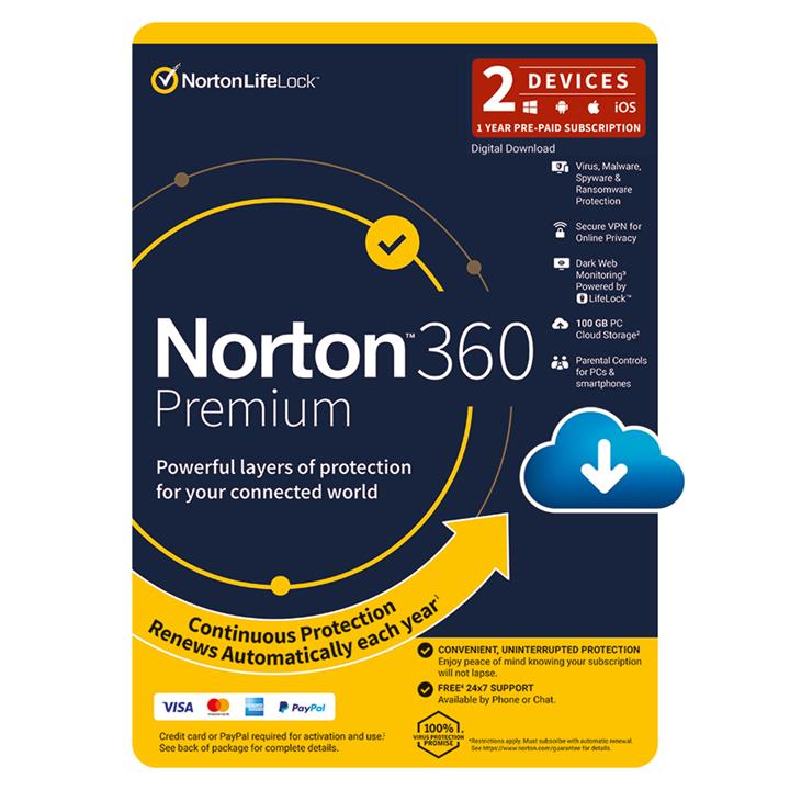 Norton 360 Premium - 2 Devices - 1 Year Pre-Paid Subscription 5397231014629
