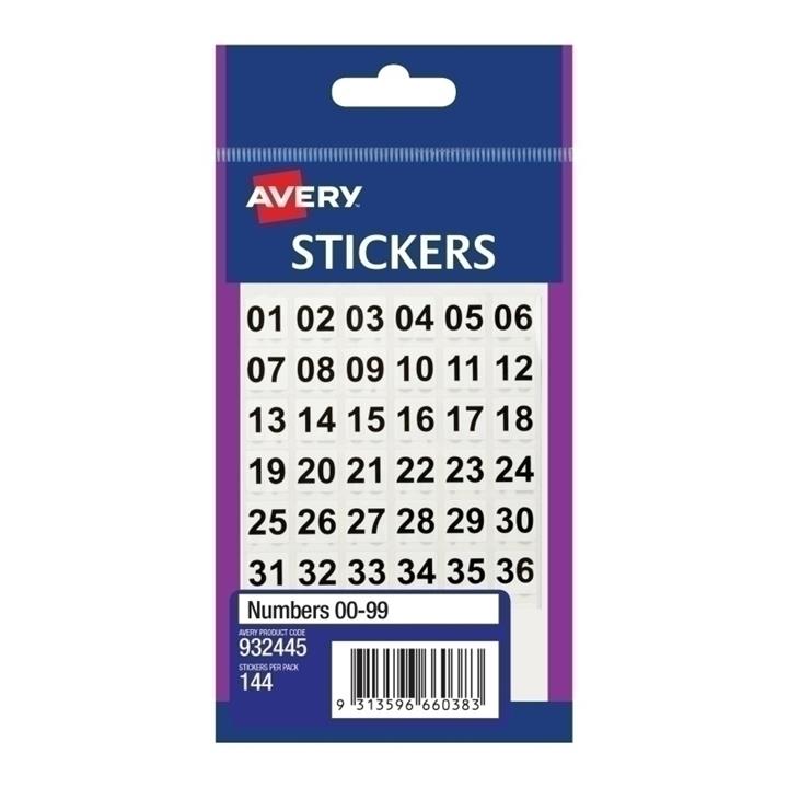 AV Number Sticker 00-99 Bx10