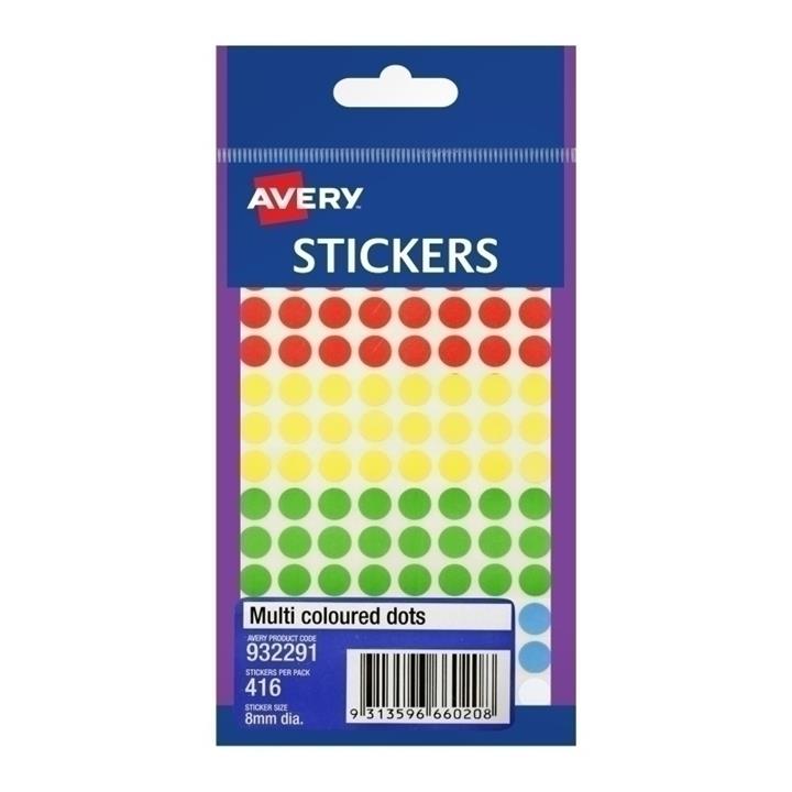 AV Multi Dot Sticker 8mm Bx10