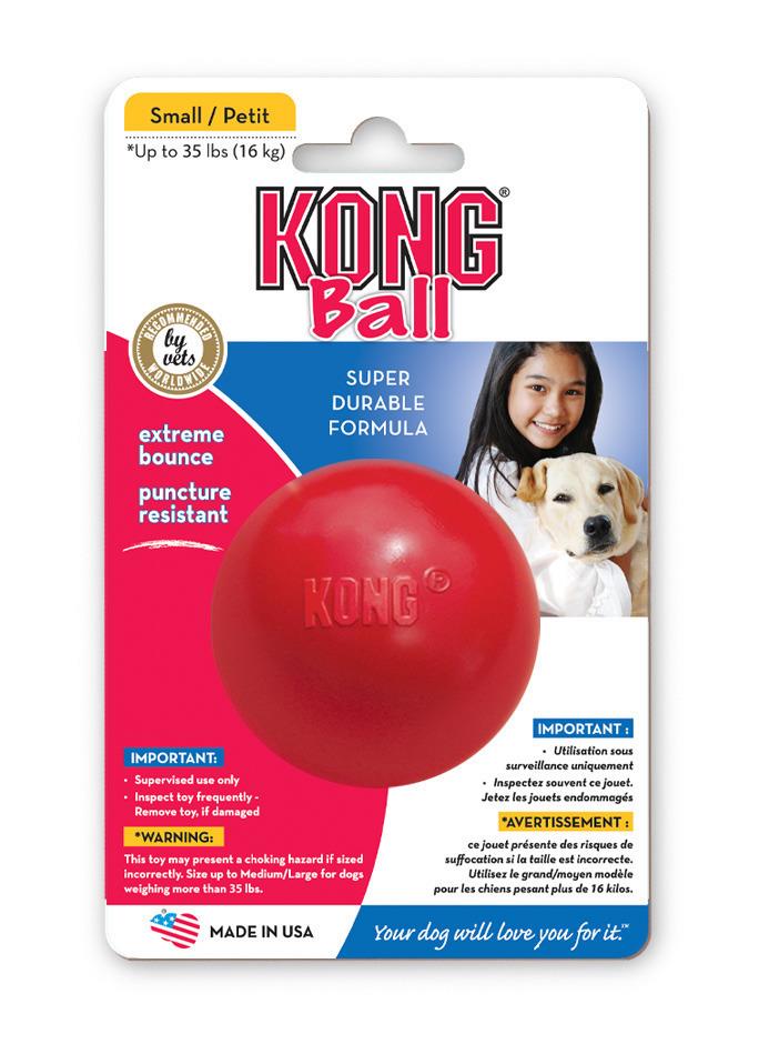 3 x KONG Classic Ball Non-Toxic Rubber Fetch Dog Toy - Small