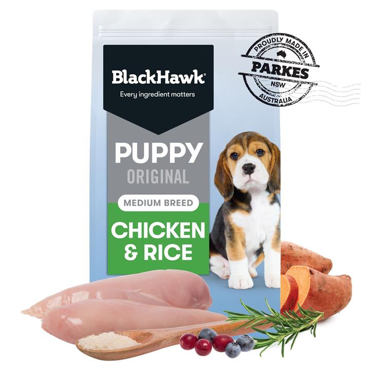 Black Hawk Original Chicken & Rice Puppy Dry Dog Food - Medium Breeds - 10kg