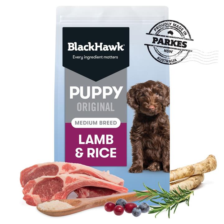 Black Hawk Original Lamb & Rice Puppy Dry Dog Food for Medium Breeds - 20kg