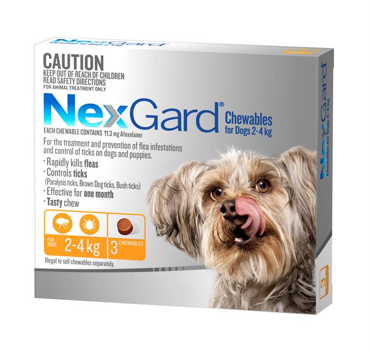 NEXGARD FOR DOGS 2-4KG - Orange 3 Pack