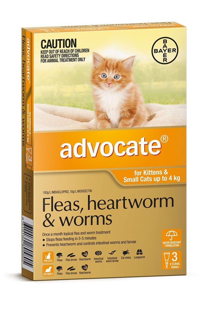 Advocate Spot-On Flea & Worm Control for Cats under 4kg - 3 pack