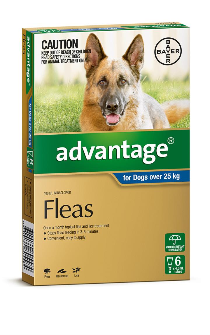 Advantage Spot-On Flea Control Treatment for Dogs Over 25kg - 6-Pack