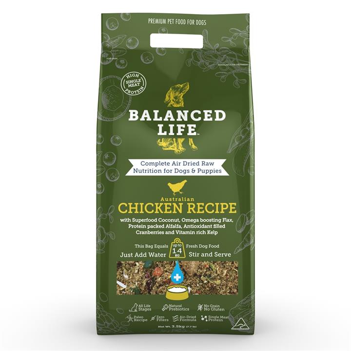 Balanced Life Air Dried Grain Free Single Protein Dog Food - Chicken 3.5kg