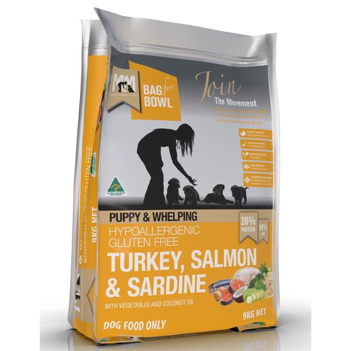 Meals for Mutts Turkey, Salmon & Sardine Puppy Dry Dog Food - 9kg