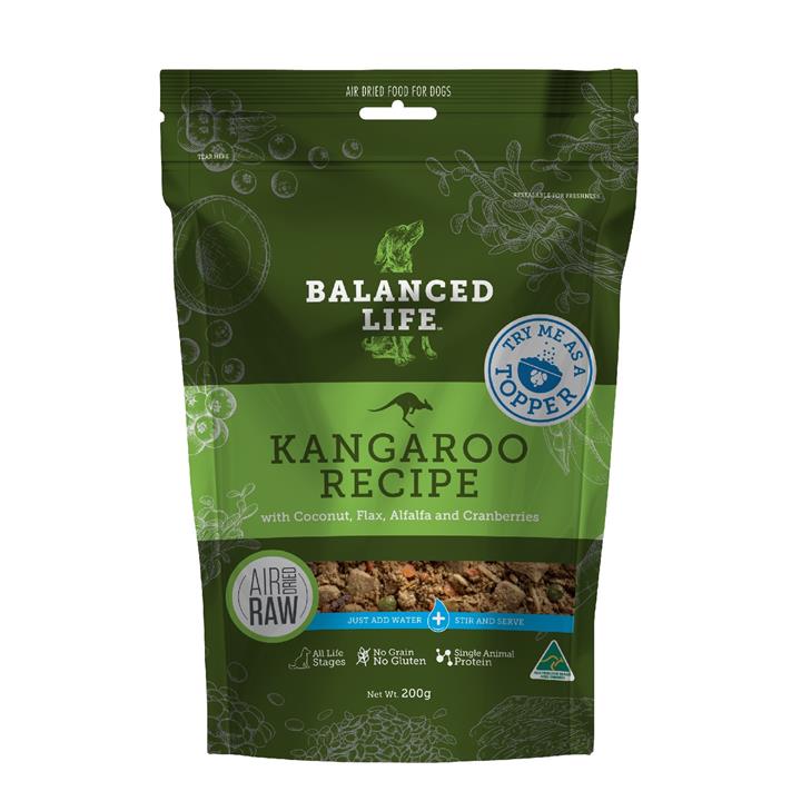 Balanced Life Air Dried Grain Free Single Protein Dog Food - Kangaroo - 200g