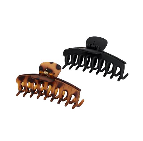 Kitsch Eco-Friendly Oversized Matte Claw Clip - Black & Tort (2 Pack)