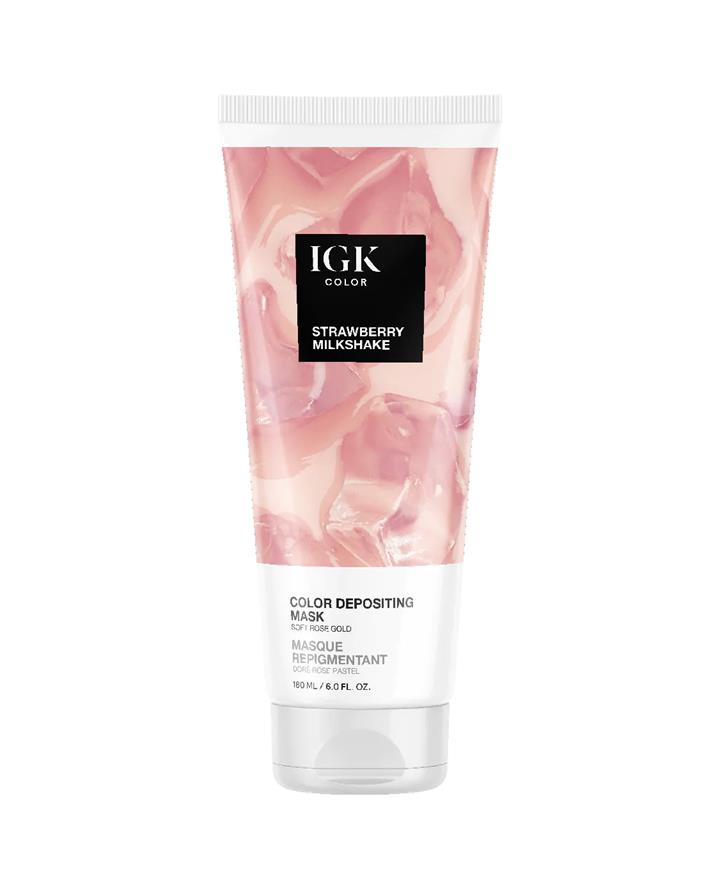 IGK Color Depositing Mask Strawberry Milkshake - Soft Rose 180ml