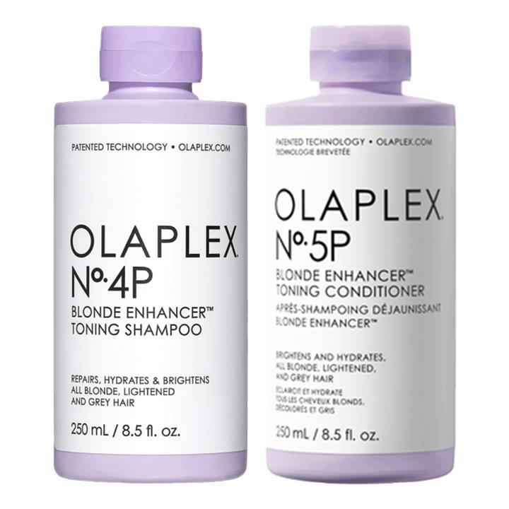Olaplex No.4P and No.5P Blonde Enhancer Toning Shampoo and Conditioner 250ml Bundle