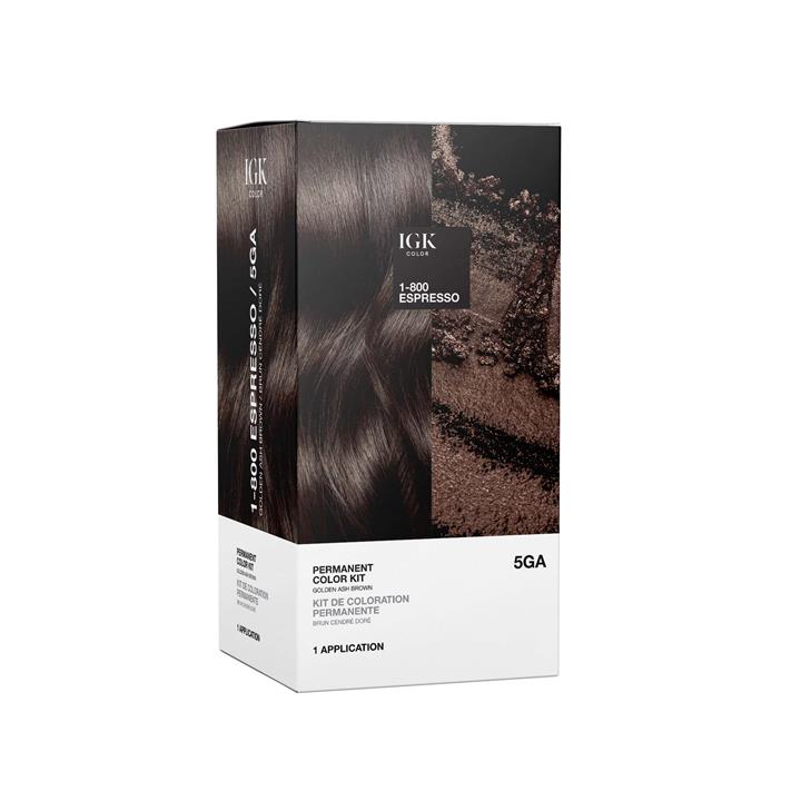IGK Permanent Color Kit 1-800 Espresso - Golden Ash Brown