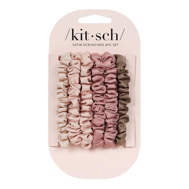 Kitsch Ultra-Petite Satin Scrunchie 6pc - Terracotta