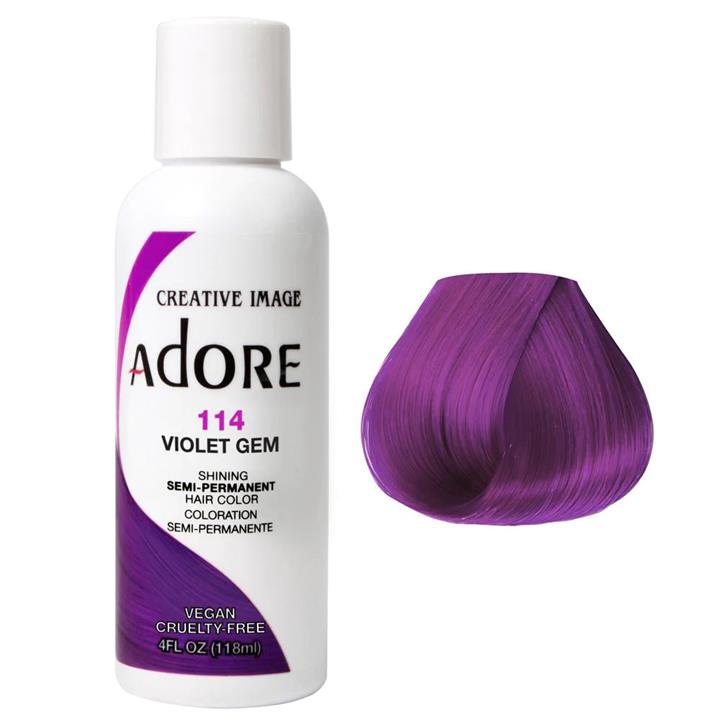 Adore Semi Permanent Hair Colour - Violet Gem 114 118ml