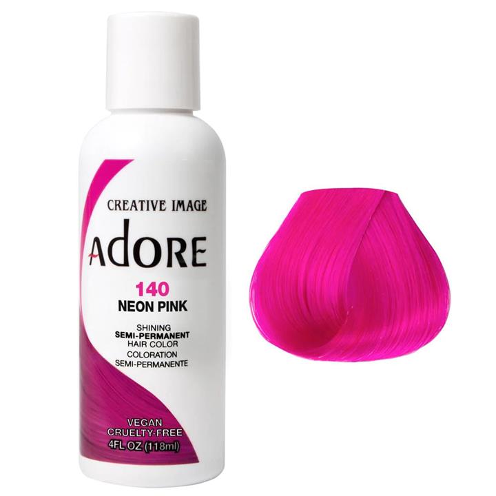 Adore Semi Permanent Hair Colour - Neon Pink 140 118ml