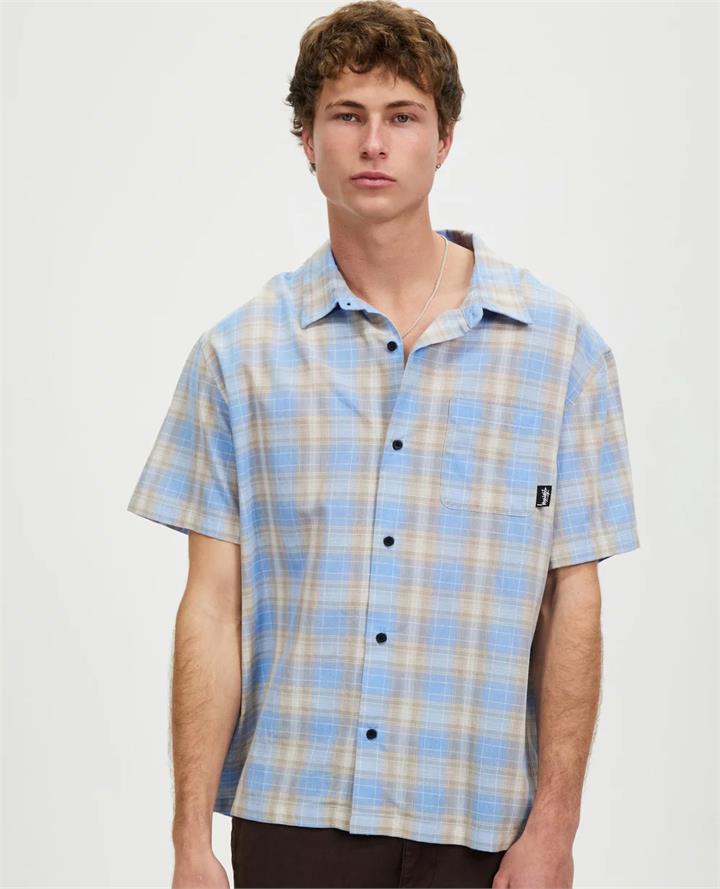 Prion Check Pocket Short Sleeve Shirt. Size S