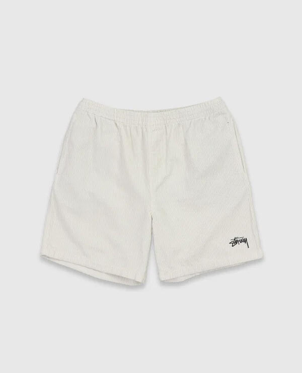 Wide Wale Cord Beachshort. White Size 34