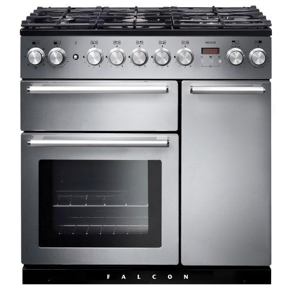 Falcon Nexus 90cm 5 Zone Dual Fuel Cooker - Stainless Steel & Chrome
