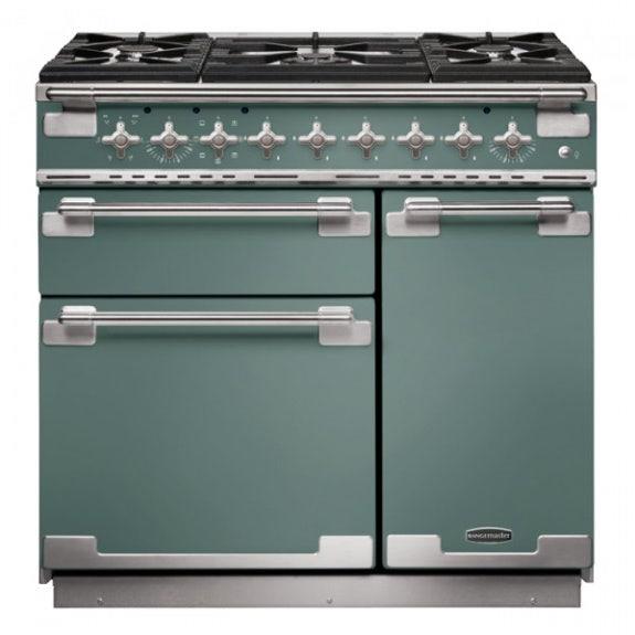 Falcon Elise 90cm Dual Fuel Cooker - Mineral Green & Chrome