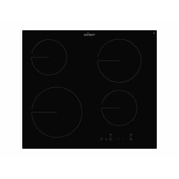 Chef 60cm 4 Zone Ceramic Cooktop - Black