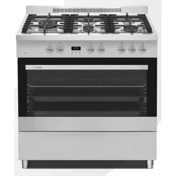 Omega 90cm Dual Fuel Freestanding Cooker - Stainless Steel