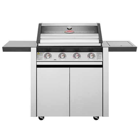 BeefEater 1600 Series 4 Burner BBQ & Trolley with Side Burner - Stainless Steel