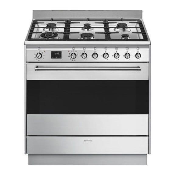 Smeg Classic 90cm Duel Fuel Pyrolytic Freestanding Cooker - Stainless Steel