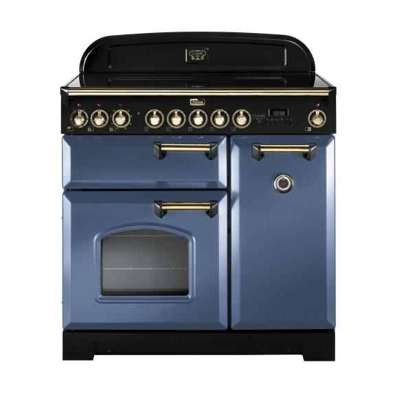 Falcon 90cm Classic Deluxe Induction Range Cooker - Stone Blue & Brass
