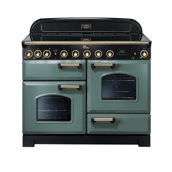 Falcon Classic Deluxe 110cm Induction Range Cooker - Mineral Green & Brass