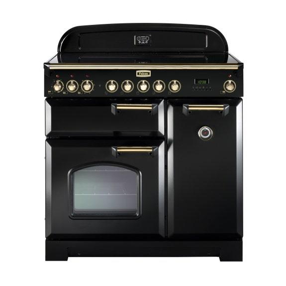 Falcon Classic Deluxe 90cm Induction Range Cooker - Black & Brass
