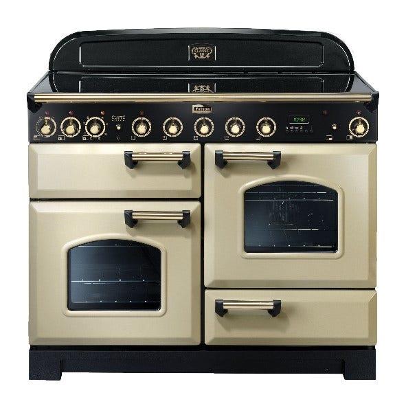 Falcon Classic Deluxe 110cm Induction Range Cooker - Cream and Brass