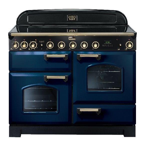 Falcon Classic Deluxe 110cm Induction Range Cooker - Royal Blue and Brass