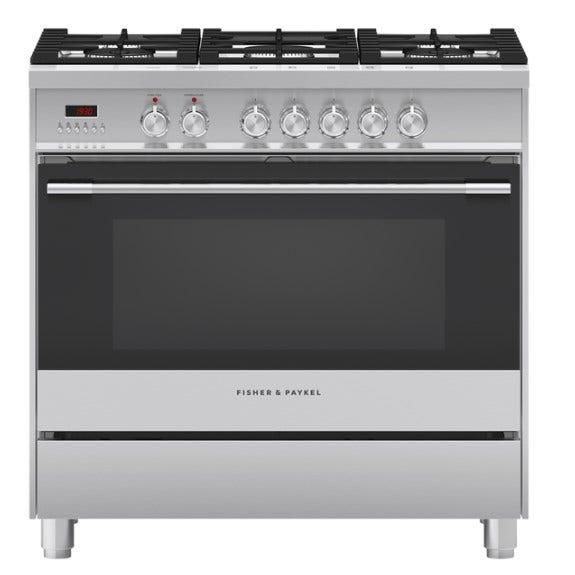 Fisher & Paykel 90cm Freestanding Dual Fuel Cooker - Stainless Steel