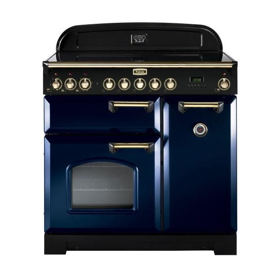Falcon Classic Induction Range Cooker - Royal Blue & Brass