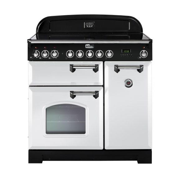 Falcon Classic Deluxe 90cm Induction Range Cooker - White Chrome