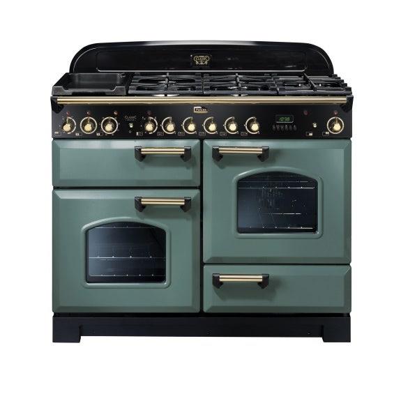 Falcon Classic Deluxe 110cm Dual Fuel Range Cooker - Mineral Green Brass
