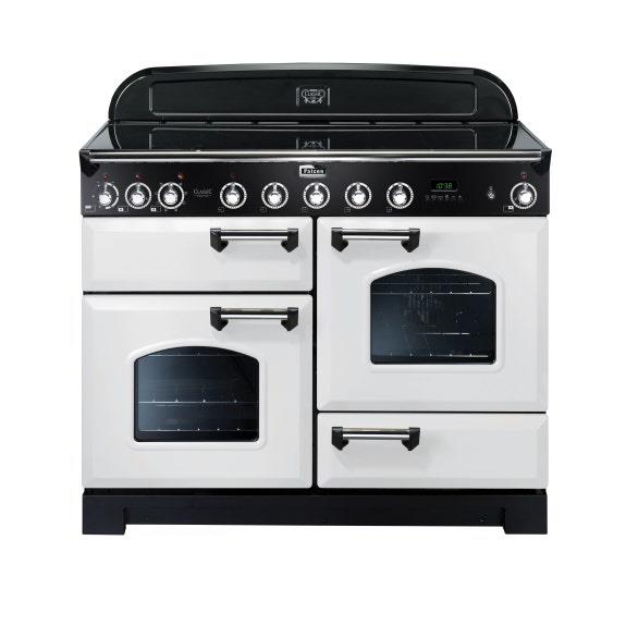 Falcon Classic Deluxe 110cm Induction Range Cooker - White Chrome
