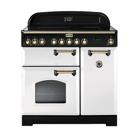 Falcon Classic Deluxe 90cm Induction Range Cooker - White Brass