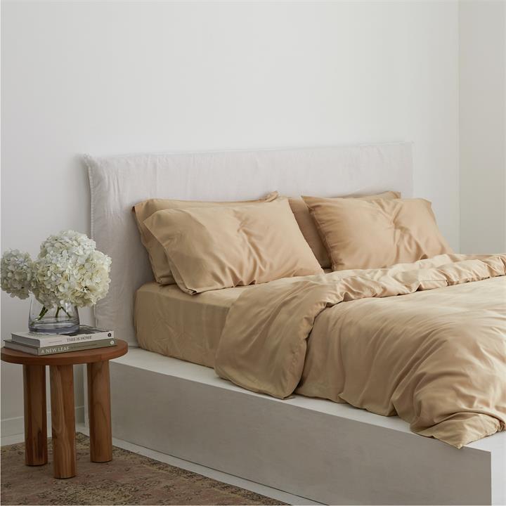 Bamboo Quilt Cover in Latte WITH PILLOWCASES I Love Linen