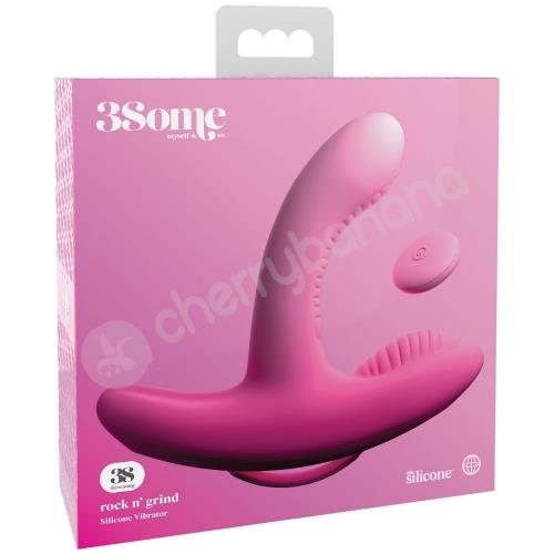 3some Pink Rock N Grind Dual Motor Vibrator With Remote