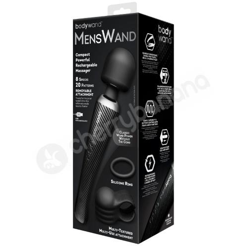 Bodywand Manwand Black Large Powerful Wand With Penis Attachment &amp; Ring