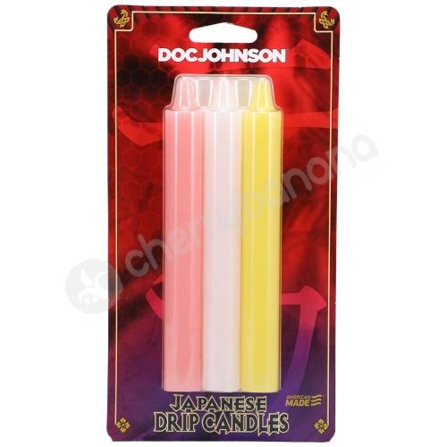 Doc Johnson Japanese Drip Candles Multi-Coloured Pastel 3 Pack