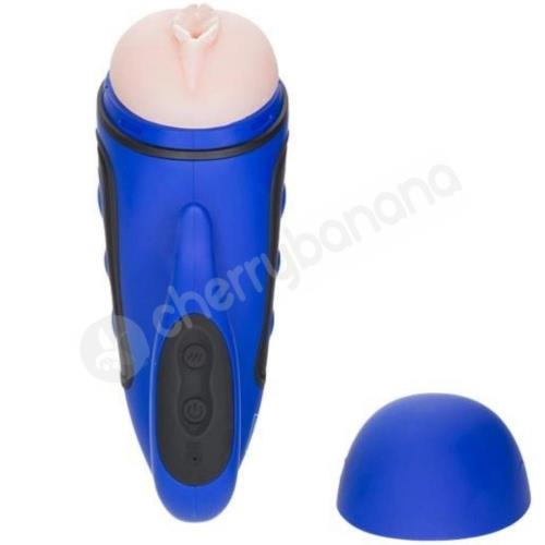 Apollo Alpha Stroker 2 30 Function Vibrating Blue Penis Masturbator