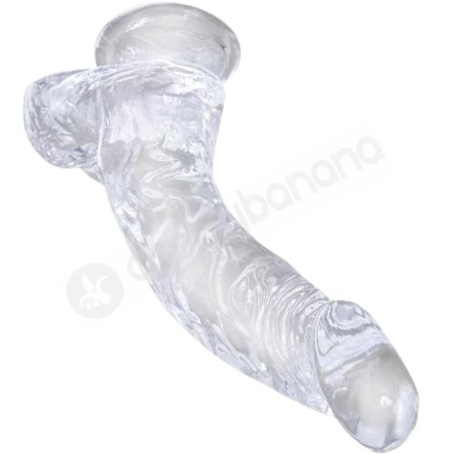 King Cock Clear 7.5&quot; Cock With Balls Flexible Dong
