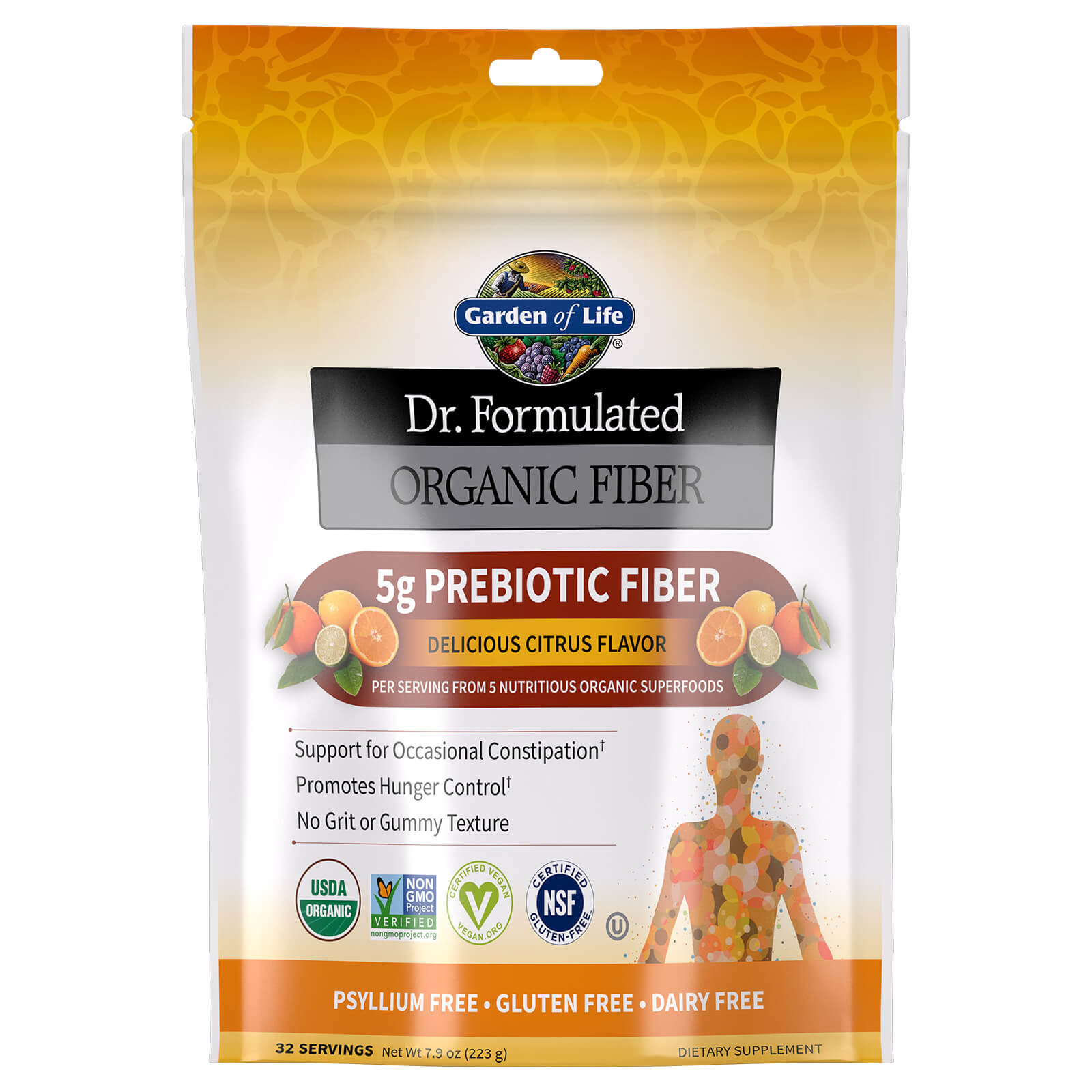 Dr. Formulated Organic Fiber Citrus 223g Powder