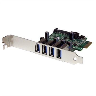 4-port StarTech.com 4-Port PCI Express SuperSpeed USB 3.0 Controller Card with UASP - USB 3.0 Expansion Card with SAT...