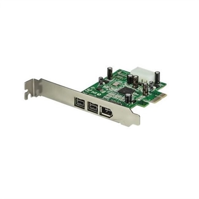 2-port StarTech.com 3 Port 2b 1a 1394 PCI Express FireWire Card Adapter - 1394 FW PCIe FireWire 800 / 400 Card (PEX13...
